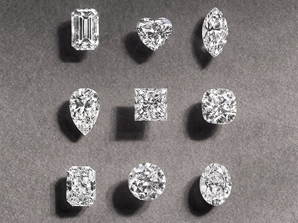 Loose diamonds representing each diamond shape.